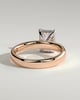 Kate - Emerald Solitaire with Cigar Band - 18k Rose Gold / 18k White Gold High Setting
