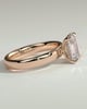 Kate - Emerald Solitaire with Cigar Band - 18k Rose Gold High Setting