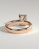 Kate - Emerald Solitaire with Cigar Band - 18k Rose Gold High Setting