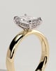 Kate - Emerald Solitaire with Cigar Band - 18k Yellow Gold / 18k White Gold High Setting