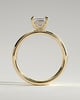 Kate - Emerald Solitaire with Cigar Band - 18k Yellow Gold High Setting