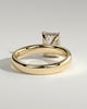 Kate - Emerald Solitaire with Cigar Band - 18k Yellow Gold High Setting