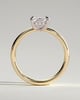 Kate - Emerald Solitaire with Cigar Band - 18k Yellow Gold / 18k White Gold Low Setting