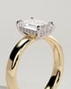 Kate - Emerald Solitaire with Cigar Band - 18k Yellow Gold / 18k White Gold Low Setting