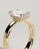 Kate - Emerald Solitaire with Cigar Band - 18k Yellow Gold Low Setting