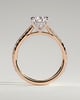 Katrina - 5 Claw Pear Pav with Hidden Halo - 18k Rose Gold / 18k White Gold