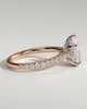 Katrina - 5 Claw Pear Pav with Hidden Halo - 18k Rose Gold / 18k White Gold