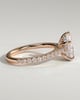 Katrina - 5 Claw Pear Pav with Hidden Halo - 18k Rose Gold