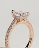 Katrina - 5 Claw Pear Pav with Hidden Halo - 18k Rose Gold
