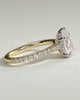 Katrina - 5 Claw Pear Pav with Hidden Halo - 18k Yellow Gold / 18k White Gold