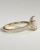 Katrina - 5 Claw Pear Pav with Hidden Halo - 18k Yellow Gold
