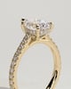 Katrina - 5 Claw Pear Pav with Hidden Halo - 18k Yellow Gold
