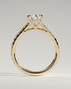 Katrina - 5 Claw Pear Pav with Hidden Halo - 18k Yellow Gold
