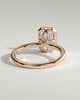 Katya - Radiant Bezel Solitaire with Petal Gallery Engagement Ring - 18k Rose Gold
