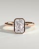 Katya - Radiant Bezel Solitaire with Petal Gallery Engagement Ring - 18k Rose Gold