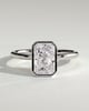 Katya - Radiant Bezel Solitaire with Petal Gallery Engagement Ring - 18k White Gold