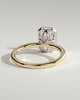 Katya - Radiant Bezel Solitaire with Petal Gallery Engagement Ring - 18k Yellow Gold / 18k White Gold