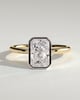 Katya - Radiant Bezel Solitaire with Petal Gallery Engagement Ring - 18k Yellow Gold / 18k White Gold
