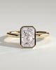 Katya - Radiant Bezel Solitaire with Petal Gallery Engagement Ring - 18k Yellow Gold