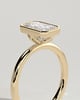 Katya - Radiant Bezel Solitaire with Petal Gallery Engagement Ring - 18k Yellow Gold