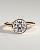 Kaylah  Bezel Set Round Solitaire - 18k Rose Gold
