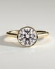 Kaylah  Bezel Set Round Solitaire - 18k Yellow Gold
