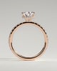 Keira - 3 Claw Pear Pav Solitaire with Hidden Halo - 18k Rose Gold