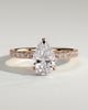 Keira - 3 Claw Pear Pav Solitaire with Hidden Halo - 18k Rose Gold