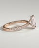 Keira - 3 Claw Pear Pav Solitaire with Hidden Halo - 18k Rose Gold