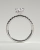 Keira - 3 Claw Pear Pav Solitaire with Hidden Halo - 18k White Gold