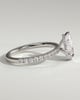 Keira - 3 Claw Pear Pav Solitaire with Hidden Halo - 18k White Gold
