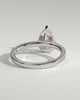 Keira - 3 Claw Pear Pav Solitaire with Hidden Halo - 18k White Gold