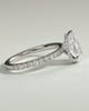 Keira - 3 Claw Pear Pav Solitaire with Hidden Halo - 18k White Gold