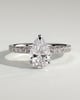 Keira - 3 Claw Pear Pav Solitaire with Hidden Halo - 18k White Gold