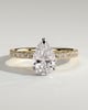 Keira - 3 Claw Pear Pav Solitaire with Hidden Halo - 18k Yellow Gold / 18k White Gold