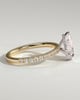 Keira - 3 Claw Pear Pav Solitaire with Hidden Halo - 18k Yellow Gold / 18k White Gold