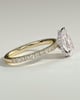 Keira - 3 Claw Pear Pav Solitaire with Hidden Halo - 18k Yellow Gold / 18k White Gold