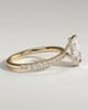 Keira - 3 Claw Pear Pav Solitaire with Hidden Halo - 18k Yellow Gold