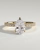 Keira - 3 Claw Pear Pav Solitaire with Hidden Halo - 18k Yellow Gold