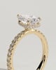 Keira - 3 Claw Pear Pav Solitaire with Hidden Halo - 18k Yellow Gold