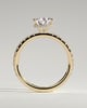 Keira - 3 Claw Pear Pav Solitaire with Hidden Halo - 18k Yellow Gold