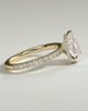 Keira - 3 Claw Pear Pav Solitaire with Hidden Halo - 18k Yellow Gold
