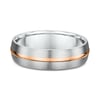 Keith Mens Wedding Ring - 9k Rose Gold / 9k White Gold