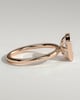 Kezia - Emerald Bezel Solitaire with Petal Gallery Engagement Ring - 18k Rose Gold