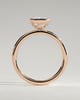 Kezia - Emerald Bezel Solitaire with Petal Gallery Engagement Ring - 18k Rose Gold