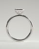 Kezia - Emerald Bezel Solitaire with Petal Gallery Engagement Ring - 18k White Gold