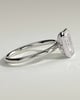 Kezia - Emerald Bezel Solitaire with Petal Gallery Engagement Ring - 18k White Gold