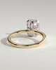 Kezia - Emerald Bezel Solitaire with Petal Gallery Engagement Ring - 18k Yellow Gold / 18k White Gold