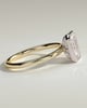 Kezia - Emerald Bezel Solitaire with Petal Gallery Engagement Ring - 18k Yellow Gold / 18k White Gold
