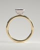 Kezia - Emerald Bezel Solitaire with Petal Gallery Engagement Ring - 18k Yellow Gold / 18k White Gold
